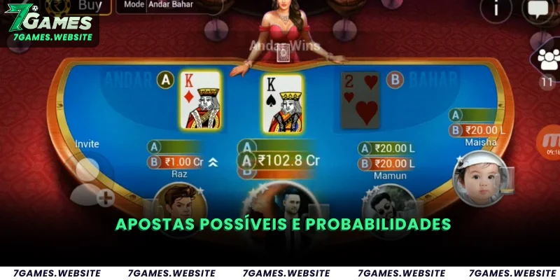Apostas Possíveis e Probabilidades