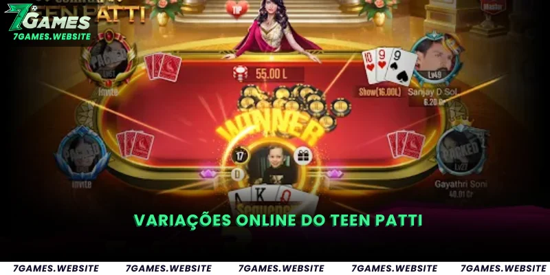 Variações Online do Teen Patti